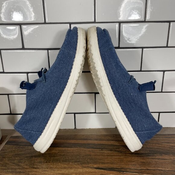 Hey Dude Wendy Womens Size 6 Shoes Sparkling Denim Blue Moc Toe Comfort Slip On - Picture 5 of 13